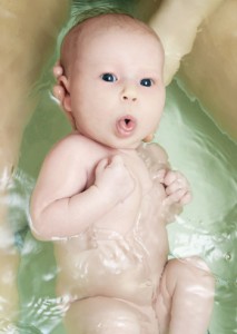 Newborn baby swim